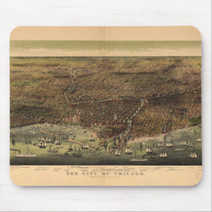 Die Stadt von Chicago durch Ives (1892) Mousepad
