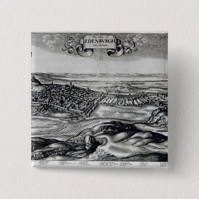 Die Stadt von Edinburgh vom Süden Button (Vorderseite)