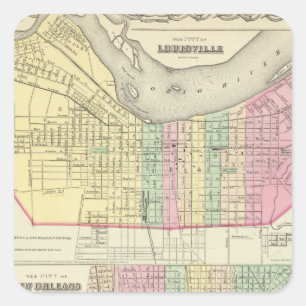 Die Stadt von Louisville Kentucky Quadratischer Aufkleber
