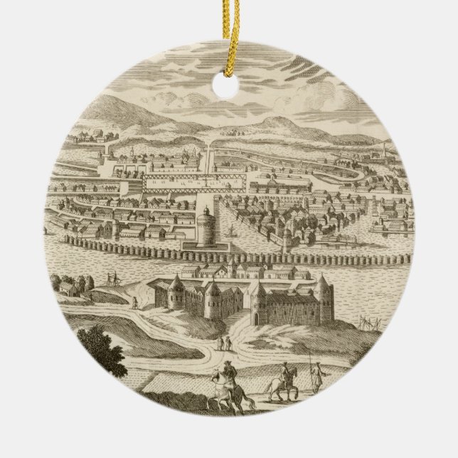 Die Stadt von Mexiko, 1723 (Stich) Keramikornament (Vorne)