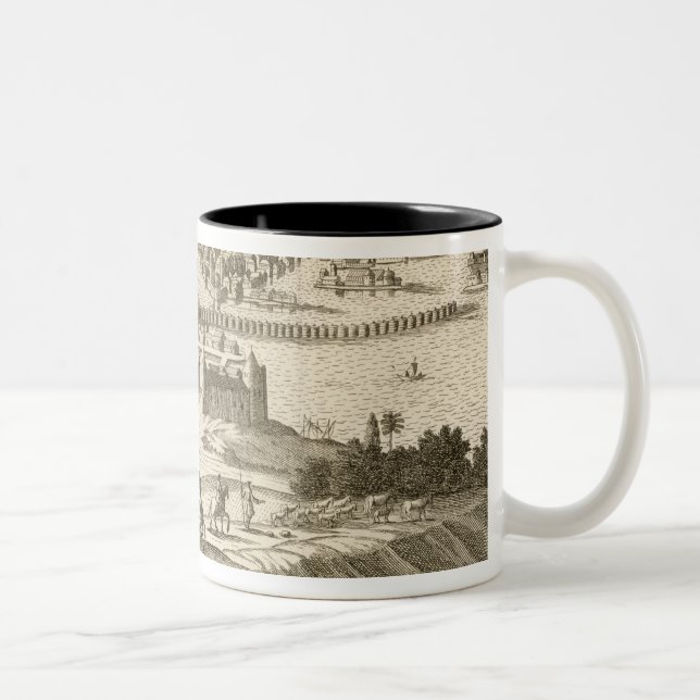 Die Stadt von Mexiko, 1723 (Stich) Zweifarbige Tasse (Rechts)