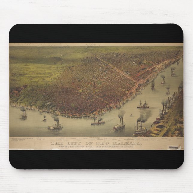 Die Stadt von New Orleans Louisiana ab 1885 Mousepad (Vorne)