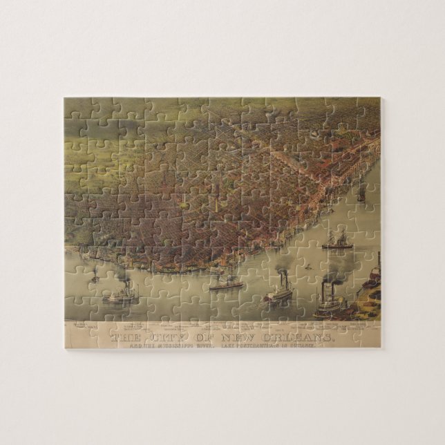 Die Stadt von New Orleans Louisiana ab 1885 Puzzle (Horizontal)