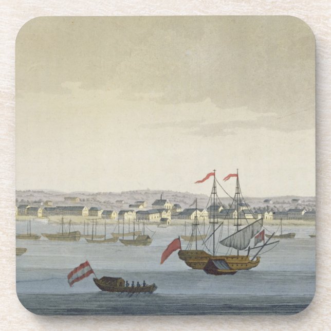 Die Stadt von Paramaribo (Farbstich) Untersetzer (Vorderseite)