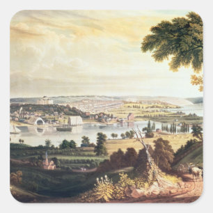 Die Stadt Washington von außerhalb der Marine Quadratischer Aufkleber