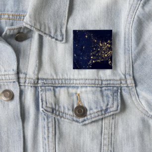 Die Stadtbeleuchtung der Staaten nachts. Button