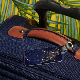 Die Stadtbeleuchtung der Staaten nachts. Gepäckanhänger