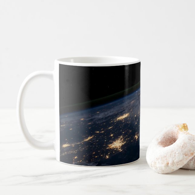 Die Stadtbeleuchtung der südlichen Staaten. Kaffeetasse (Mit Donut)