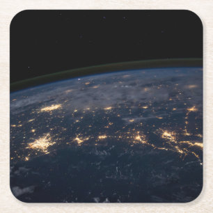 Die Stadtbeleuchtung der südlichen Staaten. Rechteckiger Pappuntersetzer