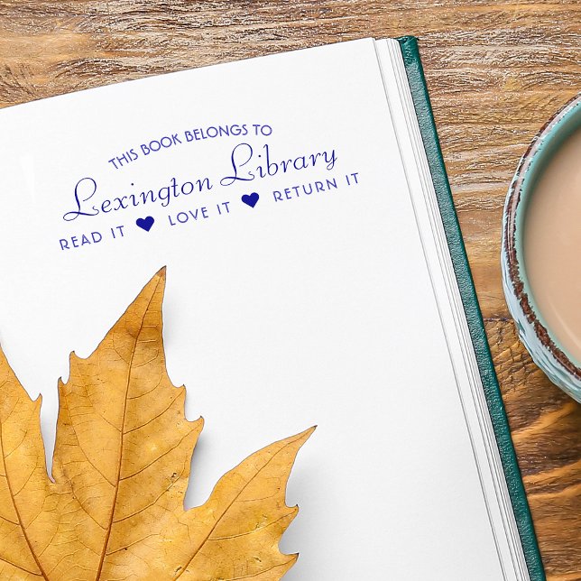 Die Stadtbibliothek liest die Liebe, die sie zurüc Permastempel (Town Library Read It Love It Return It Self-inking Stamp)