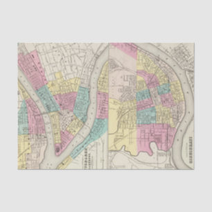 Die Städte von Pittsburgh Allegheny Cincinnati Seidenpapier