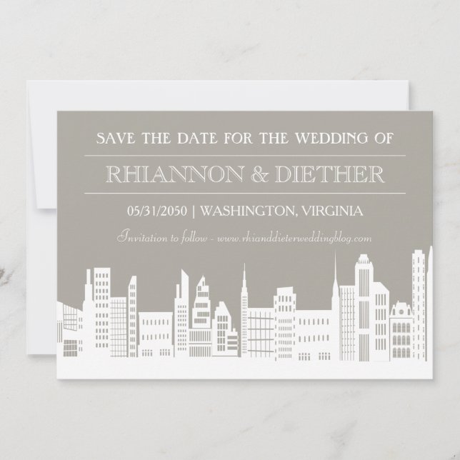 Die städtische Stadt rettet die Daten Save The Date (Vorderseite)