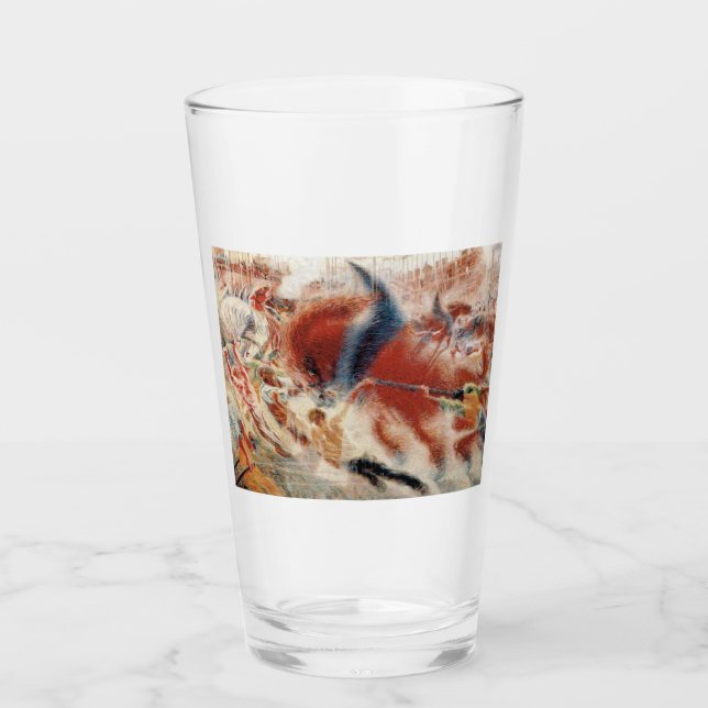 Die Stadtrundgänge (von Umberto Boccioni) Glas (Vorderseite)