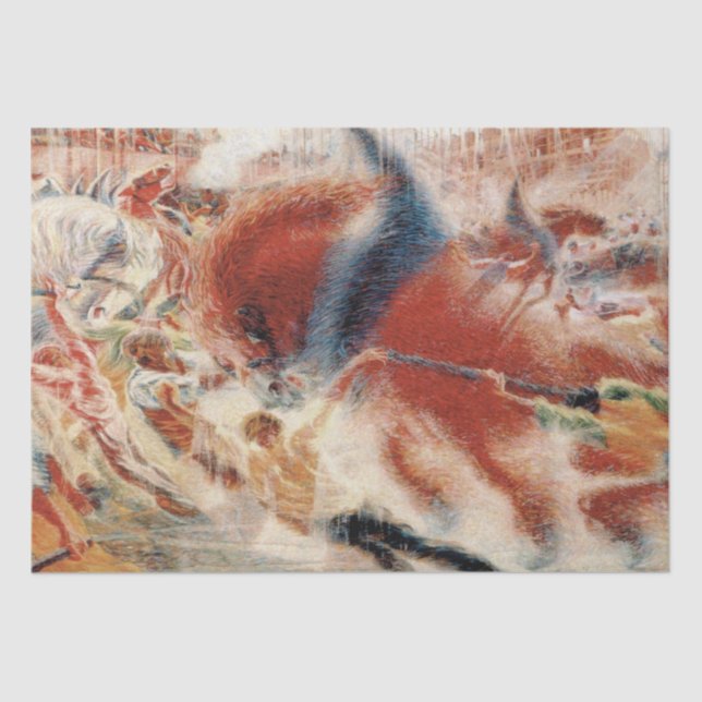 Die Stadtrundgänge (von Umberto Boccioni) Seidenpapier (Vorderseite)