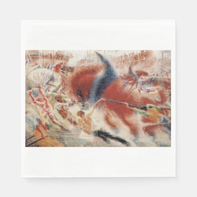 Die Stadtrundgänge (von Umberto Boccioni) Serviette (Vorderseite)