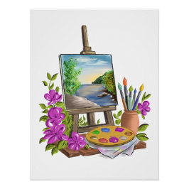 Die Staffelei des Künstlers. Poster