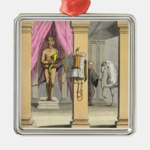 Die Ställe von Caligulas Pferd, Incitata, c.1800- Silbernes Ornament