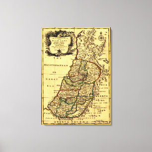 Die Stämme von Israel in PalestinePanoramic Karte Leinwanddruck