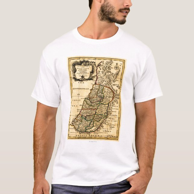 Die Stämme von Israel in PalestinePanoramic Karte T-Shirt (Vorderseite)