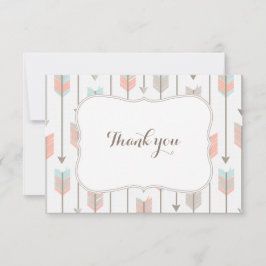 Die Stammes- flache Pfeil-Babyparty danken Ihnen Dankeskarte