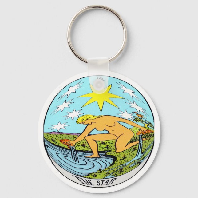 Die Star-Tarot-Karte Schlüsselanhänger (Vorderseite)