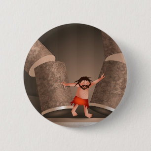 Die Stärke der Samson Cartoon-Bibel-Geschichte Button