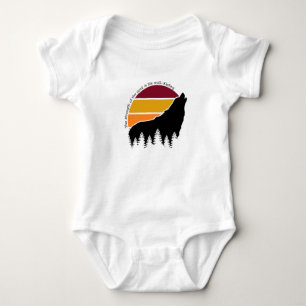 Die Stärke des Rudels ist der Wolf Retro-Sonnenunt Baby Strampler