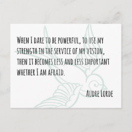 Die Stärke einer Frau - Audre Lorde zitierte Postk Postkarte