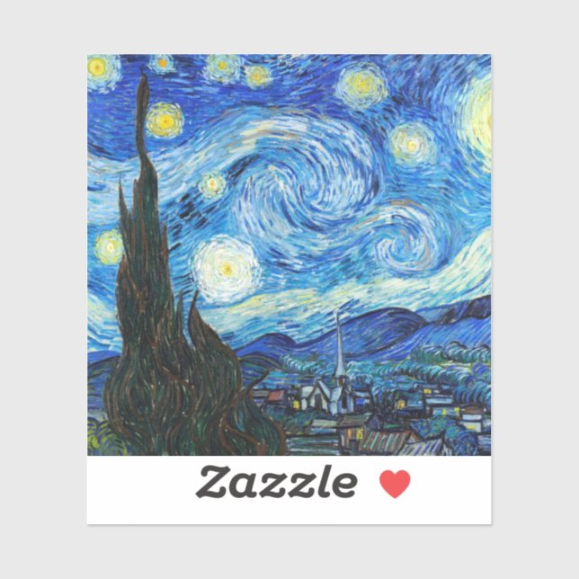 Die Starry Night (1889) Vincent Van Gogh Art Vinyl Aufkleber (Blatt)