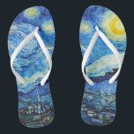 Die Starry Night (1889) Vincent Van Gogh Landschaf Flip Flops<br><div class="desc">Das berühmteste Ölgemälde des holländischen Post-Impressionisten Vincent van Gogh, "The Starry Night" (1889), ein traumhaftes Nachtlandschaftsgemälde, wird auf diesem Paar von modischen blauen Starry Night Fine Art Flip Flops vorgestellt! 🩴 The Starry Night ist ein Ölgemälde von Vincent van Gogh, niederländischer postimpressionistischer Maler, auf Leinwand. Es wurde im Juni 1889...</div>