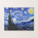 Die Starry Night Van Gogh Puzzle<br><div class="desc">Ein Ölgemälde des Holländischen Meisters Vincent Van Gogh (1853-1890), wahrscheinlich sein berühmtestes Gemälde, malte Van Gogh 1889 aus dem Gedächtnis "Die Sternennacht", während er sich in einem Asyl in Frankreich aufhielt, wo er sich auf Depressionen hin unterhielt. Die Szene zeigt den Blick aus seinem Schlafzimmerfenster. Im Gemälde befinden sich der...</div>