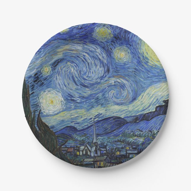 Die Starry Night von Van Gogh Pappteller (Vorderseite)