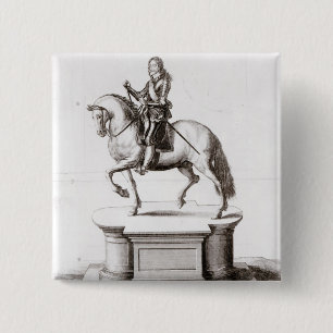 Die Statue von König Charles an Charing Kreuz Button