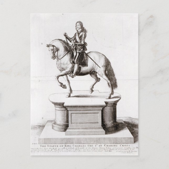 Die Statue von König Charles bei Charing Cross Postkarte (Vorderseite)