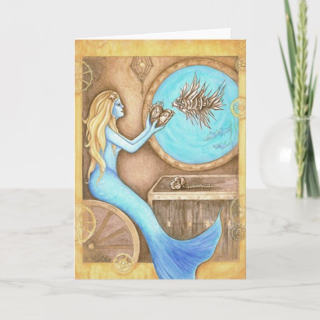 Die Steampunk Herz-Gruß-Karte Karte (Vorderseite)