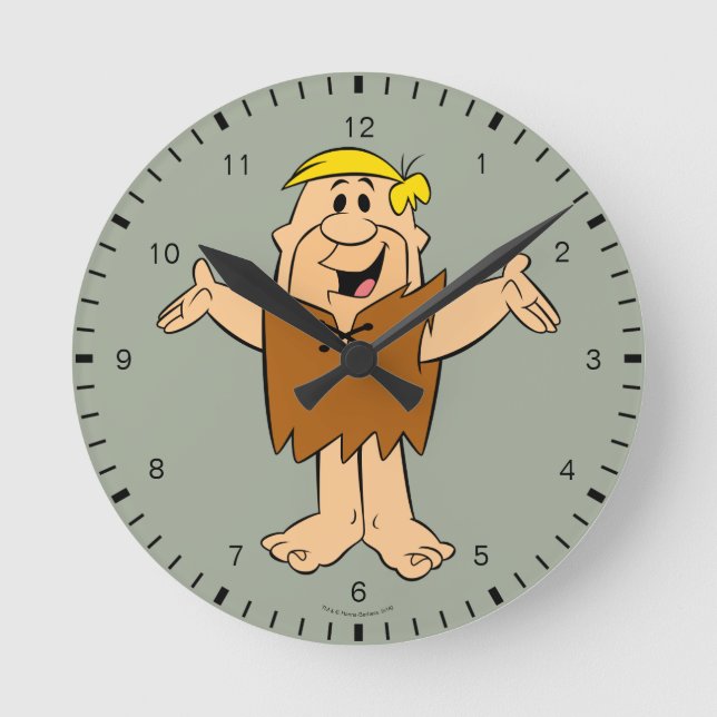 Die Steine | Barney Rubble Runde Wanduhr (Vorderseite)