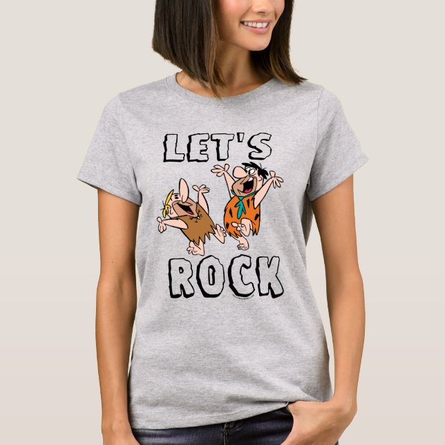 Die Steine | Fred & Barney - Let's Rock T-Shirt (Vorderseite)
