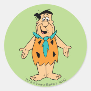 Die Steine   Fred Flintstone Runder Aufkleber