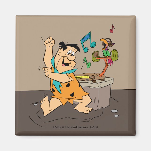 Die Steine | Fred Flintstone tanzen Magnet (Vorne)