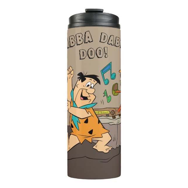 Die Steine | Fred Flintstone tanzen Thermosbecher (Vorderseite)