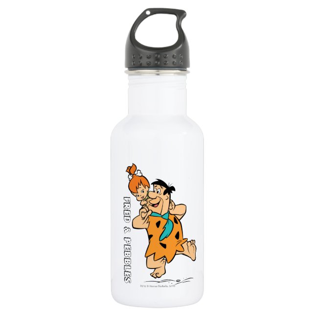 Die Steine | Fred & Pebbles Flintstone Edelstahlflasche (Vorderseite)