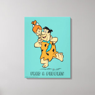Die Steine   Fred & Pebbles Flintstone Leinwanddruck