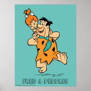 Die Steine   Fred & Pebbles Flintstone Poster