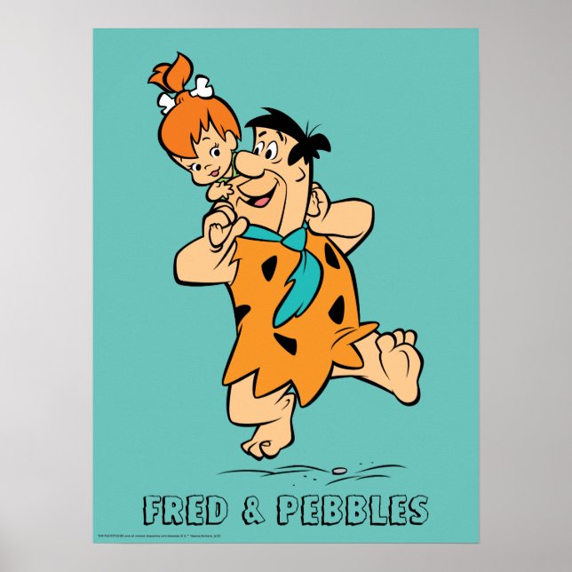 Die Steine | Fred & Pebbles Flintstone Poster (Vorne)