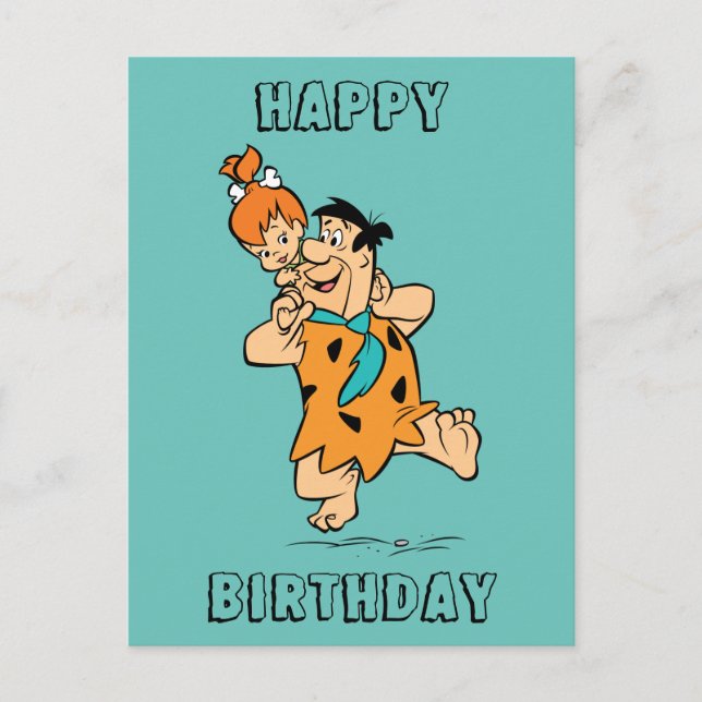Die Steine | Fred & Pebbles Flintstone Postkarte (Vorderseite)