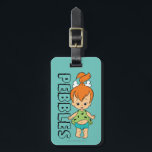 Die Steine | Kies Flintstone Gepäckanhänger<br><div class="desc">Karo aus kleinen Kies Flintstone lächelnd.</div>