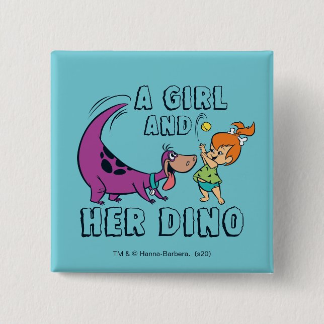 Die Steine | Kies und Dino-Play-Ball Button (Vorderseite)