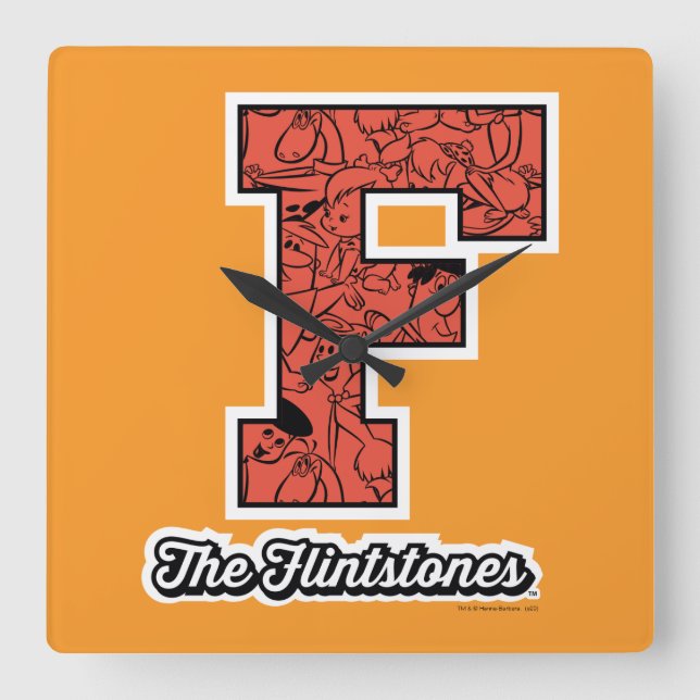 Die Steine | Monogramm im Kollegialstil Quadratische Wanduhr (Vorderseite)