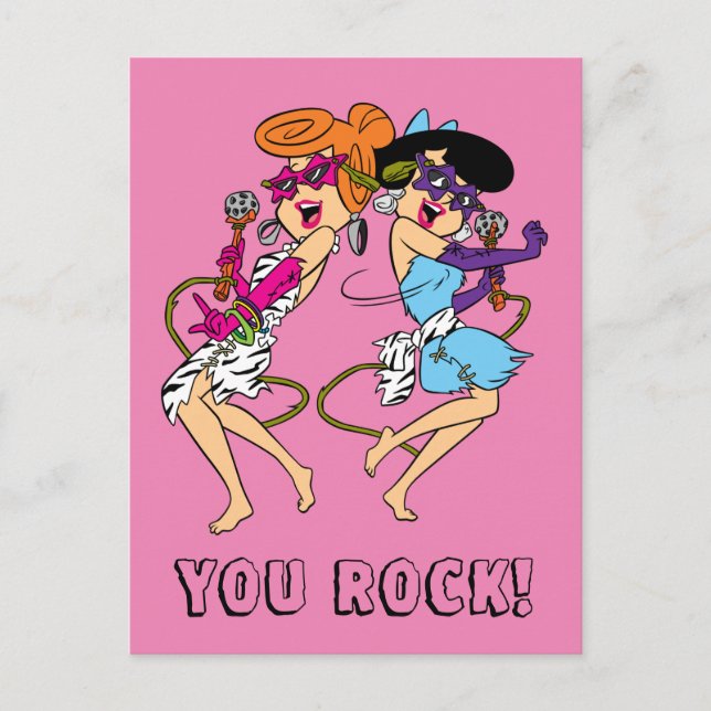 Die Steine | Wilma & Betty Rock Stars Postkarte (Vorderseite)