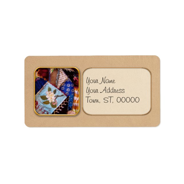 Die Steppdecke der nähenden - Patchwork - Adressaufkleber (Vorne)